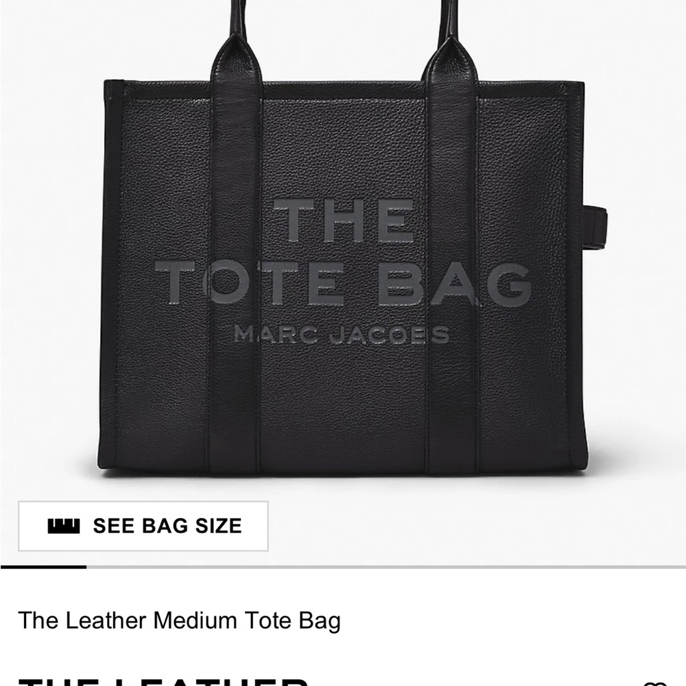 Marc Jacobs Black Structured Leather Tote